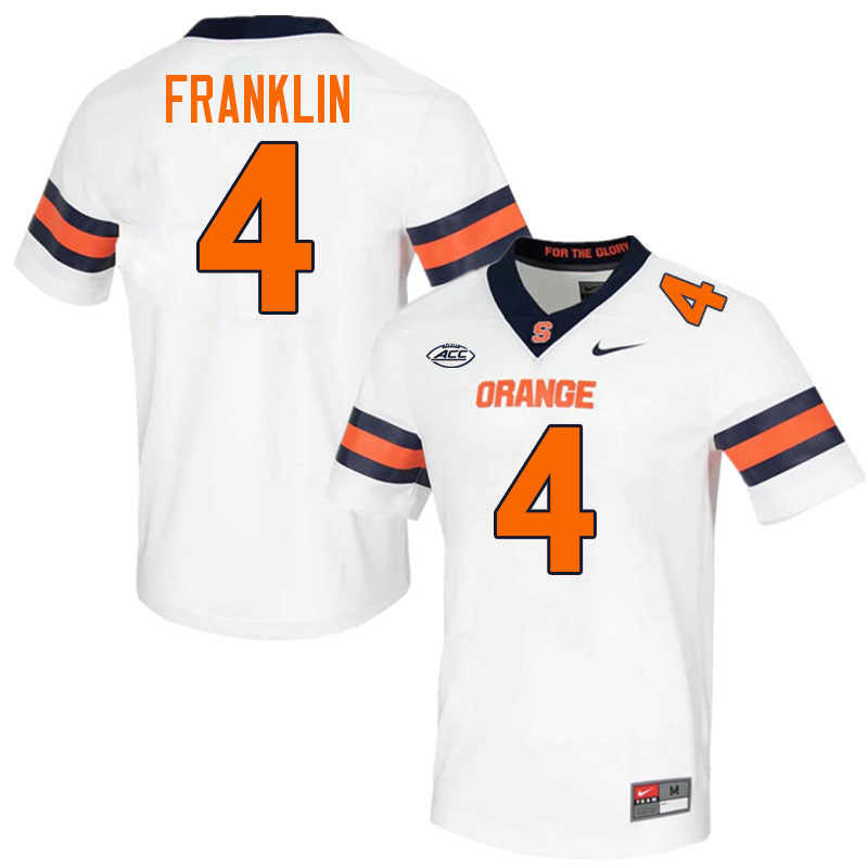 #4 Zaire Franklin Syracuse Orange Jerseys,Syracuse University Football Uniforms,Apparels-White